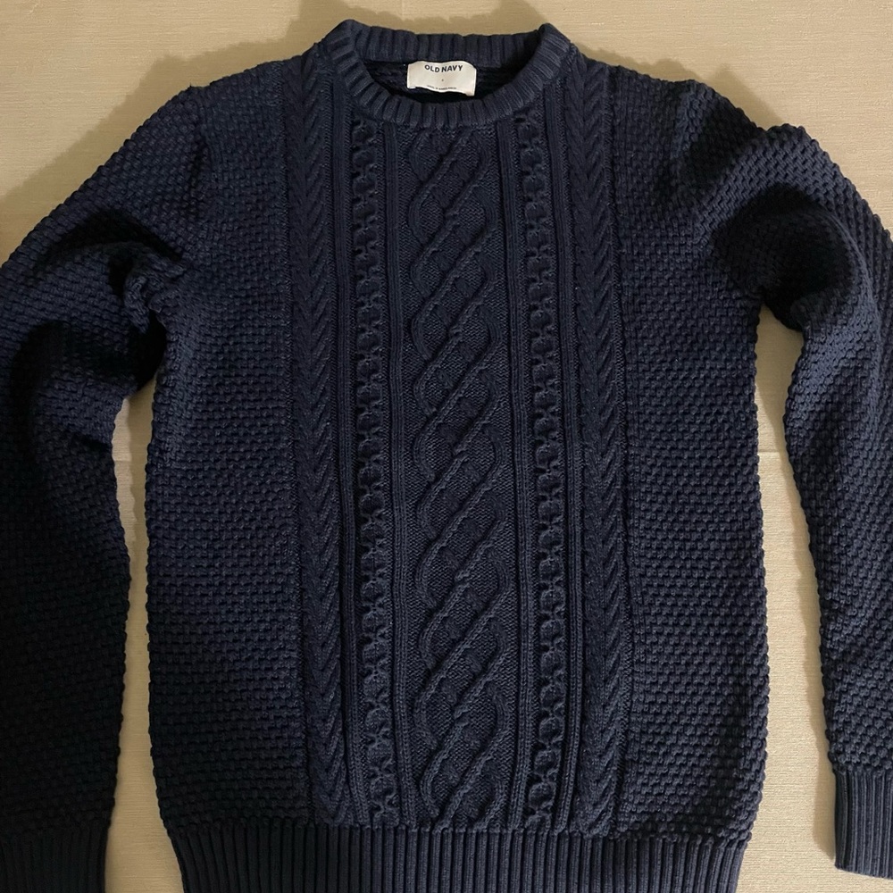 Men’s Old Navy Cable-Knitted Sweater (Small) New (Midnight Blue)